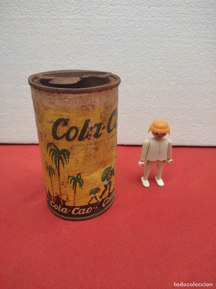 Cajas y cajitas met&aacute;licas: antiguo bote de cola-cao o colacao de metal de 200 grs- a&ntilde;os 50 o 60