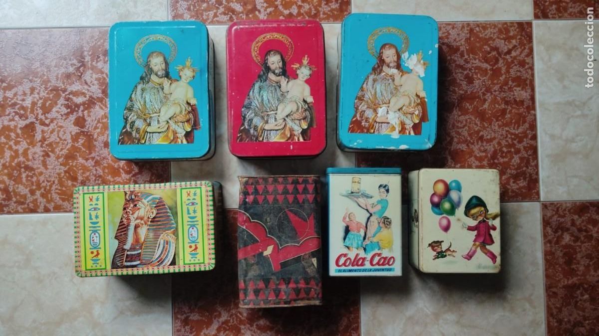 Cajas y cajitas met&aacute;licas: CAJAS METALICAS.-LOTE DE 7 CAJAS DE CHAPA.