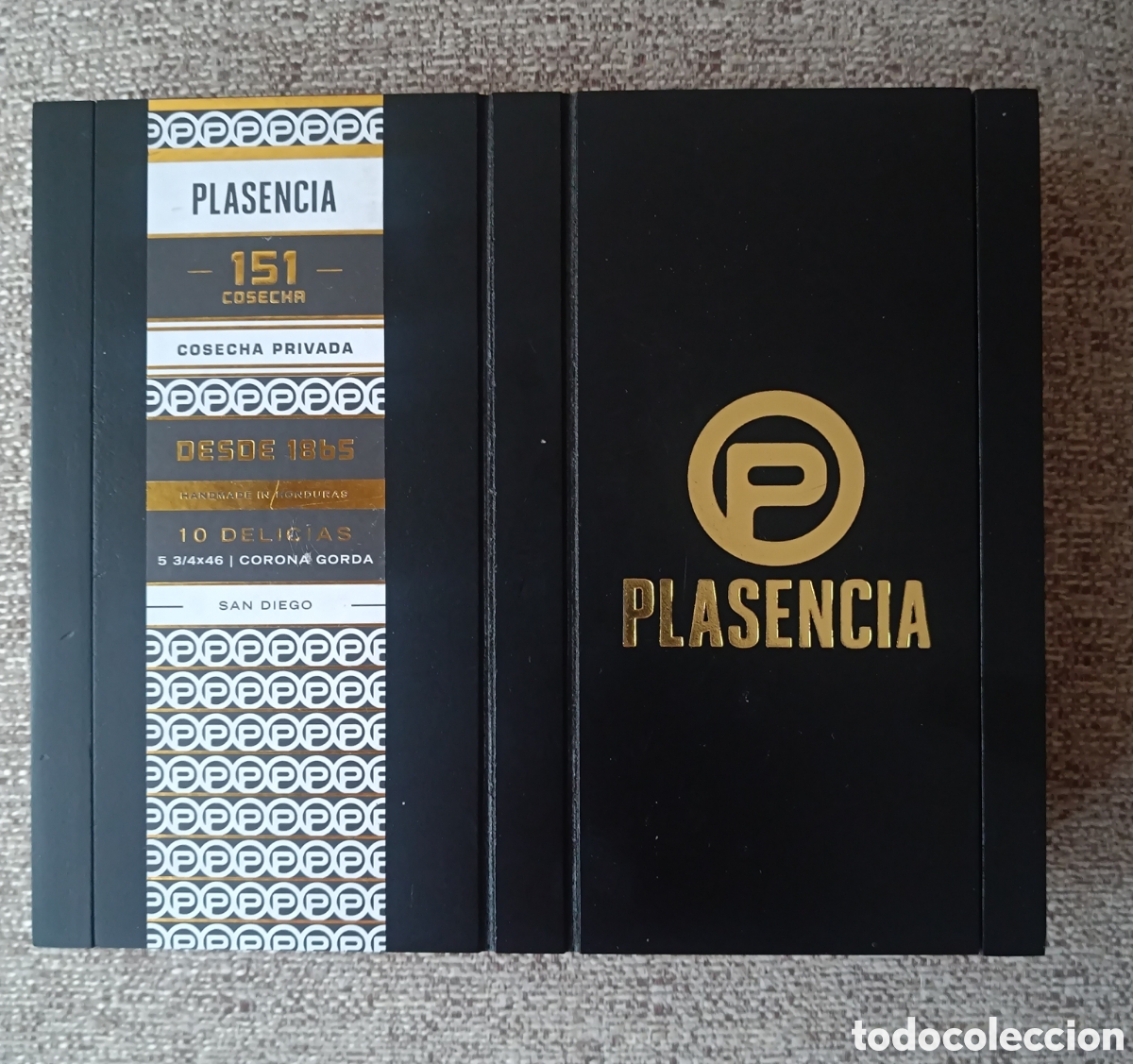 Cajas y cajitas met&aacute;licas: Caja puros Plasencia (vac&iacute;a). Honduras