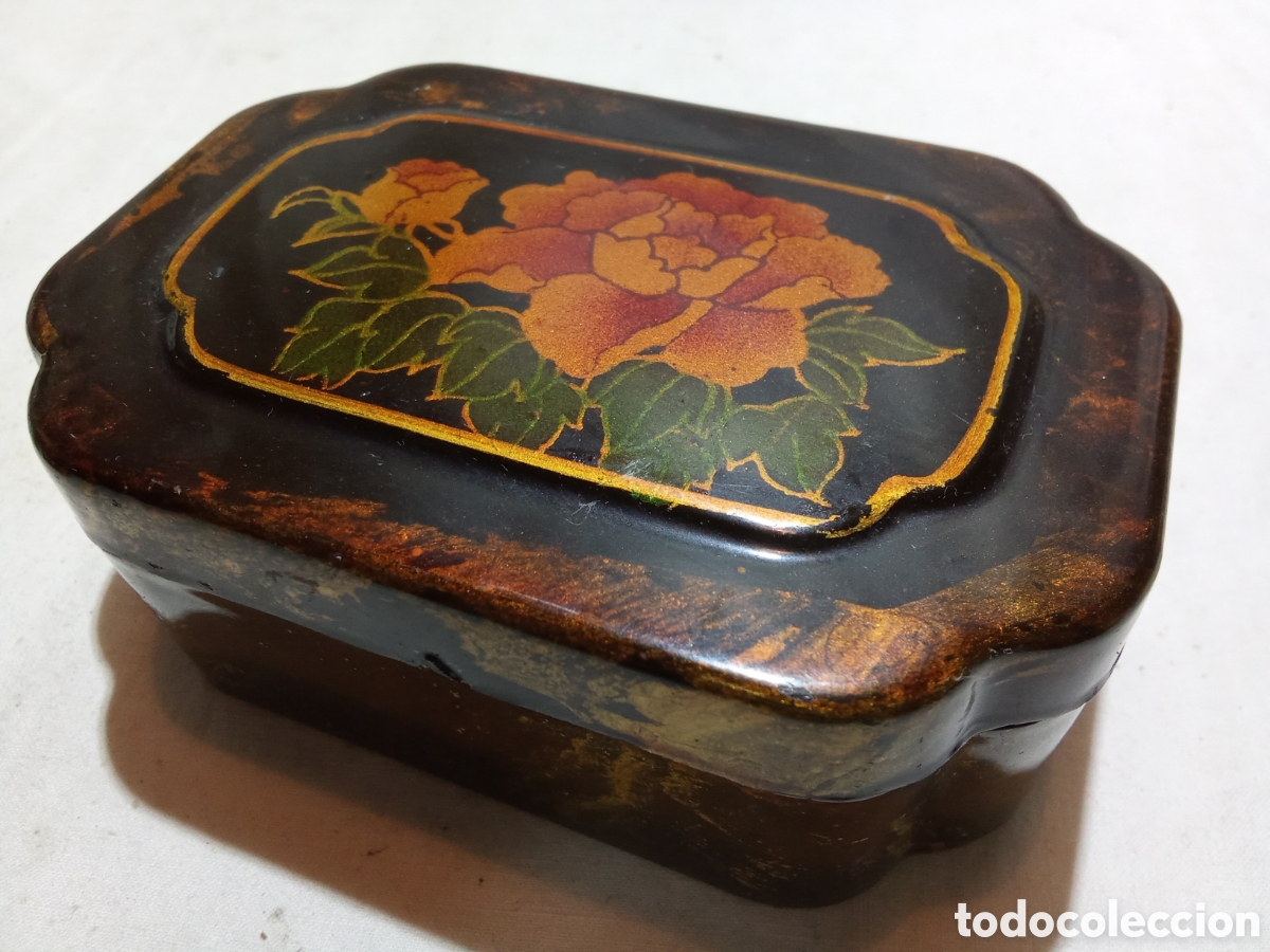 Cajas y cajitas met&aacute;licas: BONITA CAJITA EN MADERA O SIMILAR CON MOTIVO FLORAL