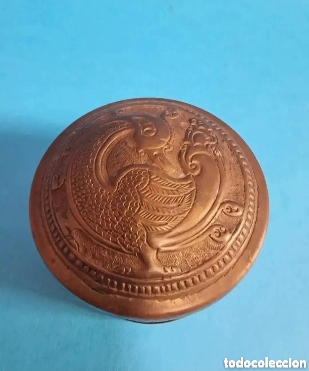 Cajas y cajitas met&aacute;licas: Antigua cajita de cobre, lat&oacute;n o bronce