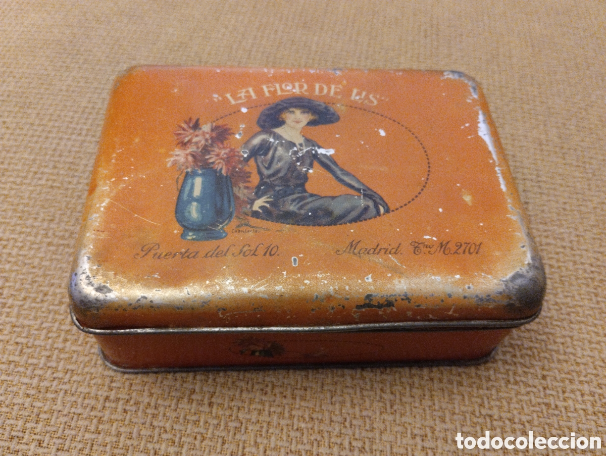 Cajas y cajitas met&aacute;licas: Lata antigua La Flor de Lis Madrid