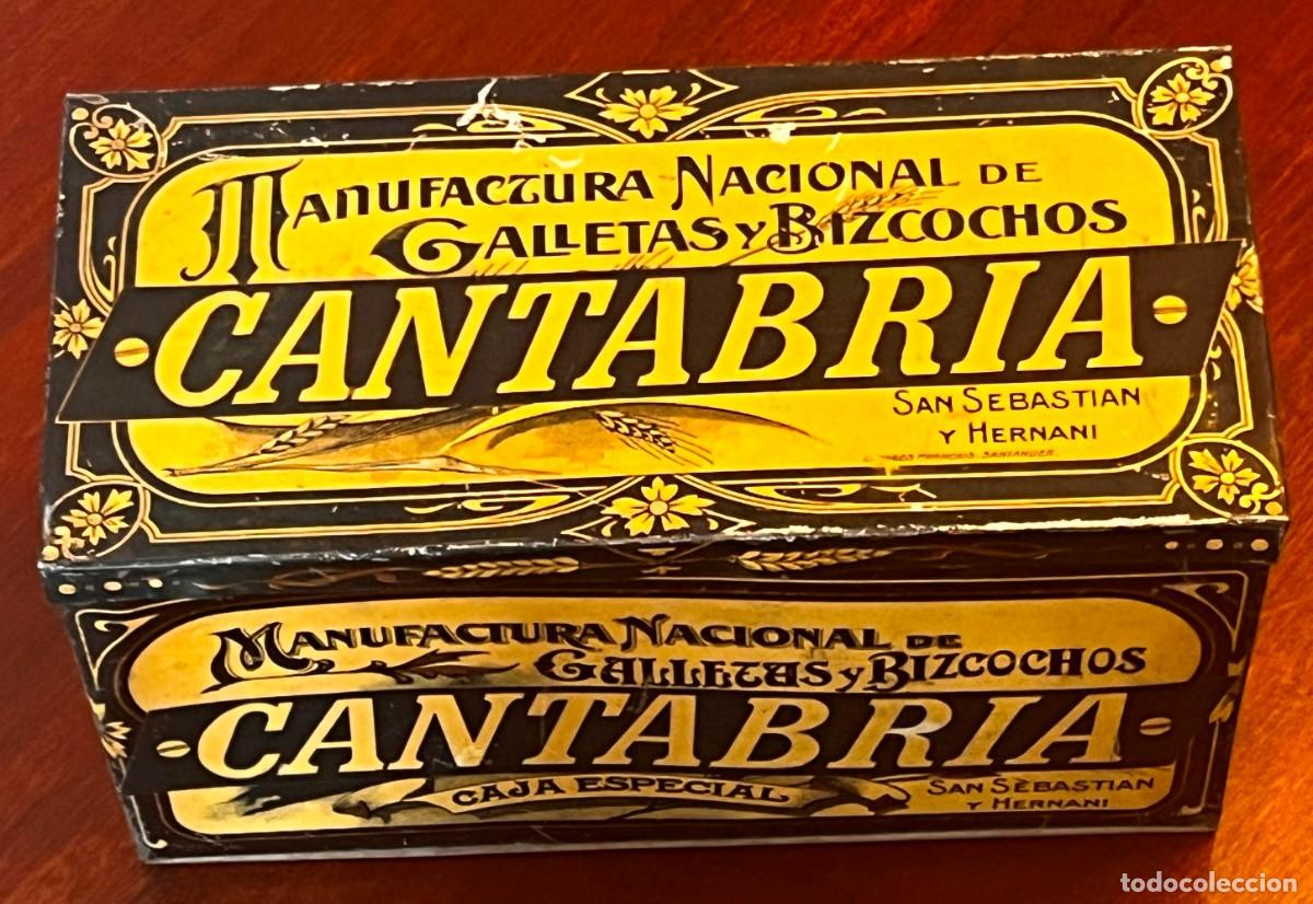 Boxes and metal boxes: MANUFACTURA NACIONAL DE GALLETAS Y BIZCOCHOS. Antigua caja de hojalata metalgrafiada e ingletada. Me