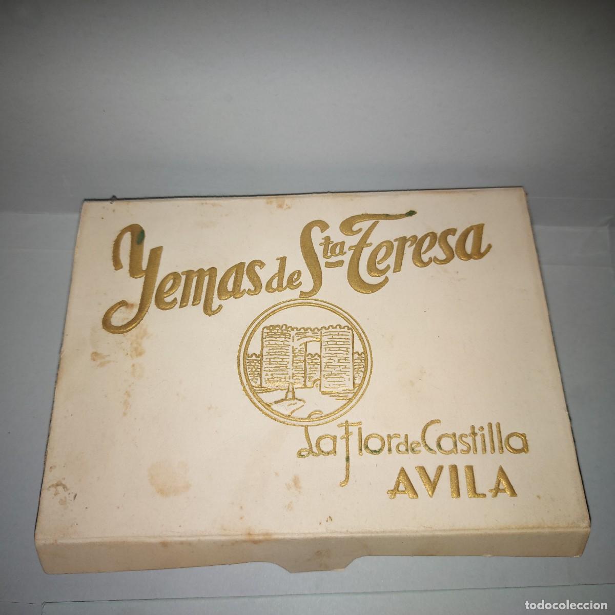 Cajas y cajitas met&aacute;licas: YEMAS DE SANTA TERESA, CONFITERIA LA FLOR DE CASTILLA, AVILA, CAJA VACIA A&Ntilde;OS 50-60