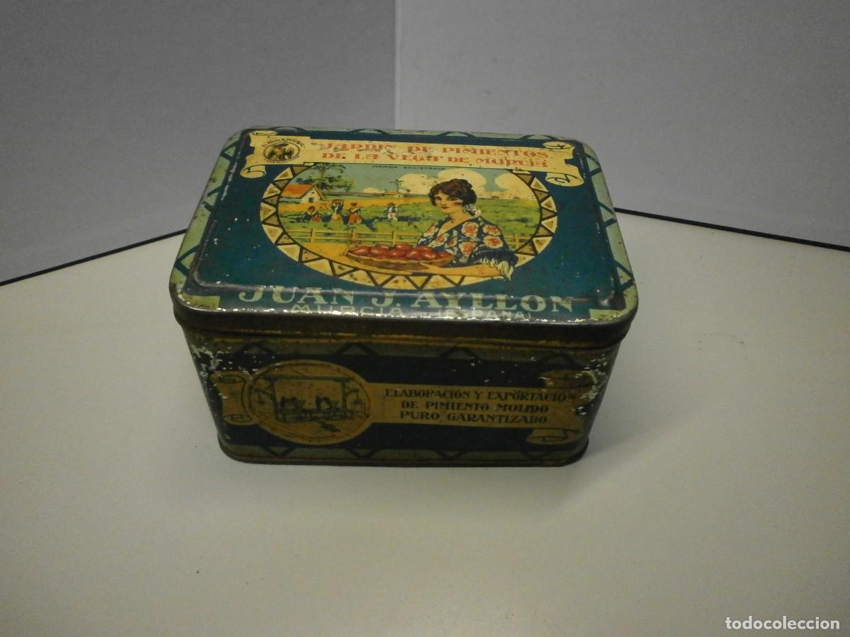 Cajas y cajitas met&aacute;licas: caja lata el aguila imperial pimientos de la vega de murcia juan j.ayllon