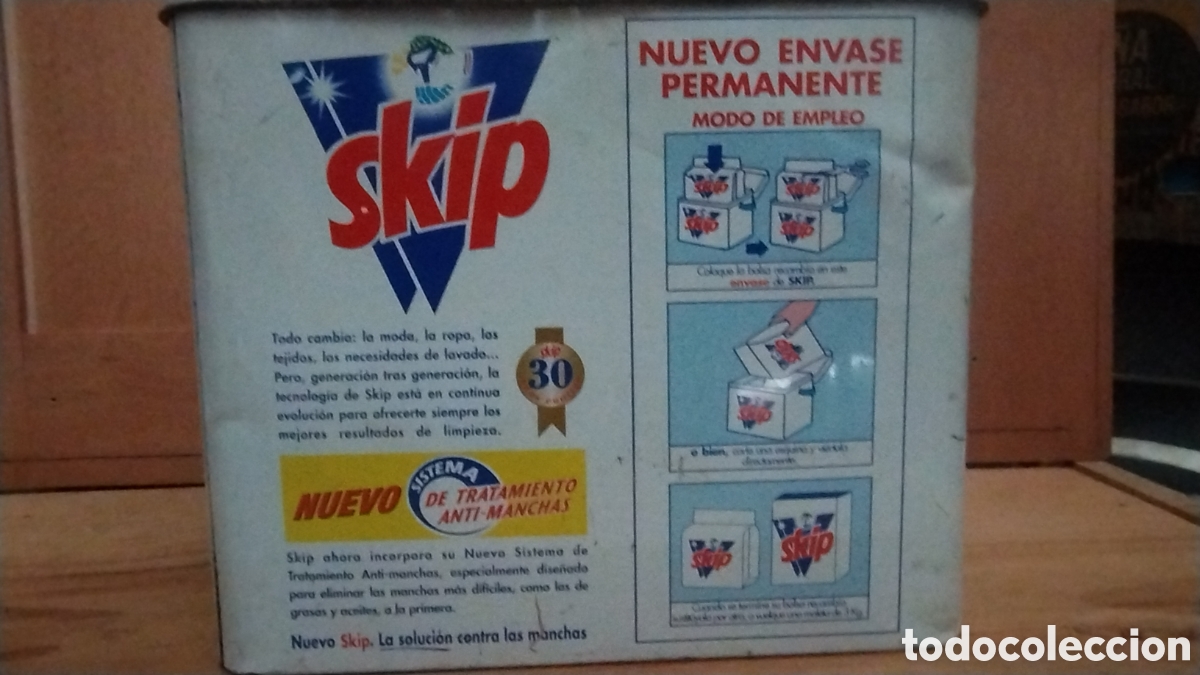 Cajas y cajitas met&aacute;licas: Skip lata vac&iacute;a de detergente - Foto 3