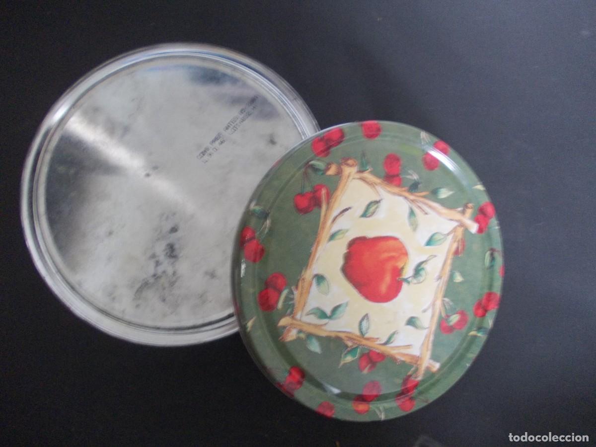 Blechdosen und Kisten: Lata Caja Chapa Metalica Redonda Publicidad Frutas Manzana Rojas Cerezas Verde Cocina Almacenaje