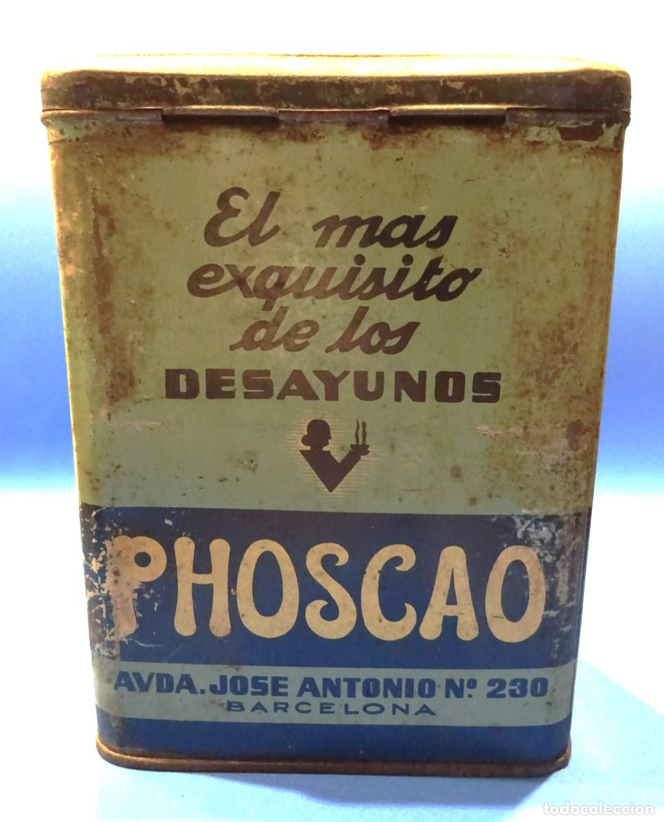 Boxes and metal boxes: ANTIGUA LATA CAJA DE PHOSCAO, CAF&Eacute;, A&Ntilde;OS 50