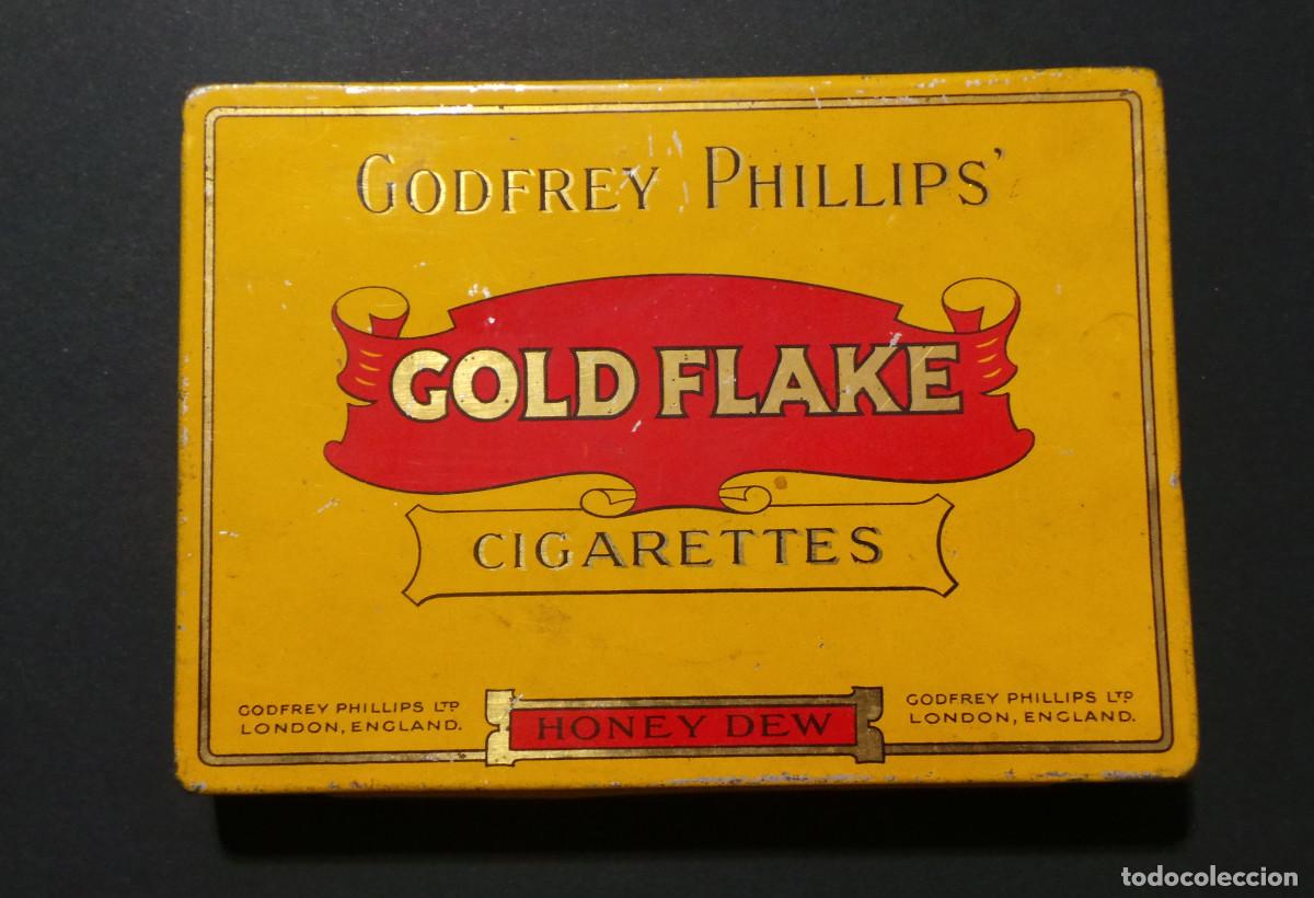 Caixas e caixinhas met&aacute;licas: LATA CIGARRILLOS GOLD FLAKE, COMPA&Ntilde;&Iacute;A TABACALERA GODFREY PHILLIPS LTD. EN LONDRES, INGLATERRA