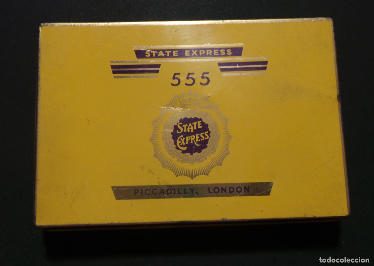 Caixas e caixinhas met&aacute;licas: CAJA MET&Aacute;LICA VINTAGE DE CIGARRILLOS STATE EXPRESS 555, UNA DE LAS MARCAS DE TABACO BRIT&Aacute;NICAS