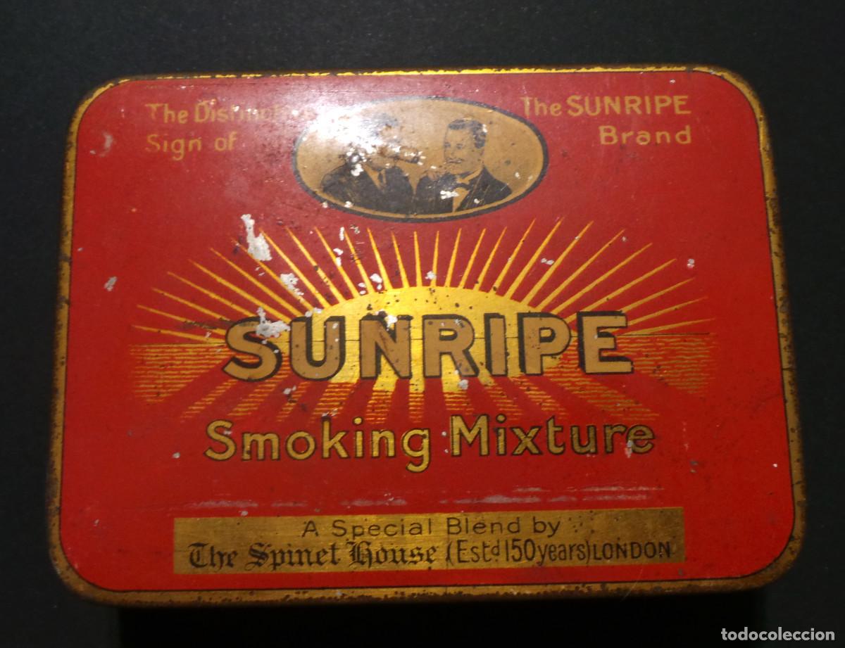 Caixas e caixinhas met&aacute;licas: LATA TABACO SUNRIPE SMOKING MIXTURE. R. & J. HILL, LONDRES