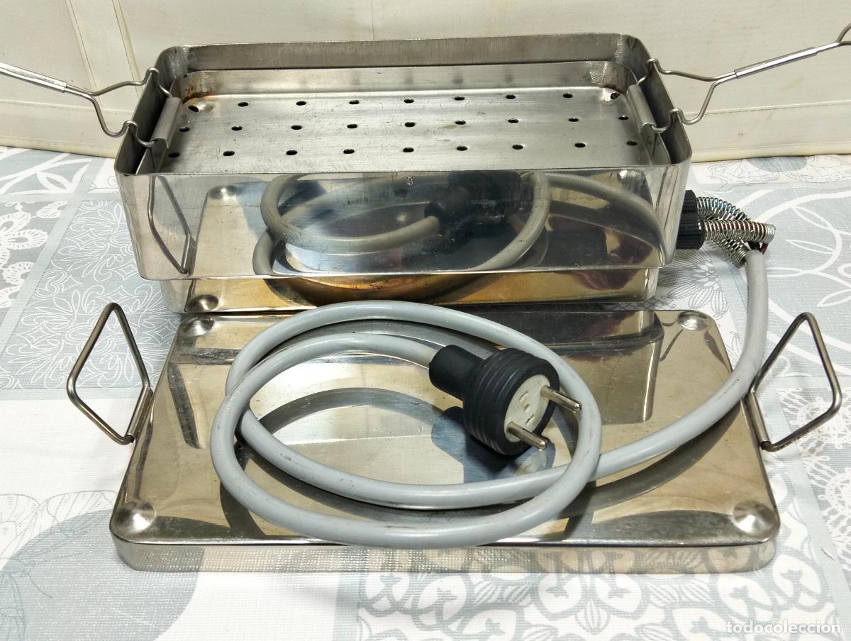 Cajas y cajitas met&aacute;licas: ANTIGUA CAJA DE ESTERILIZACION DE ACERO INOXIDABLE, CORRIENTE 125 - 220, MEDIDAS 22 X 12 X 8 CM