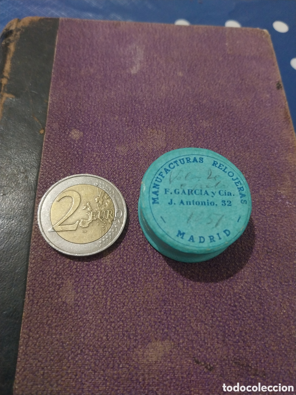 Cajas y cajitas met&aacute;licas: Antigua cajita en cart&oacute;n manufacturas relojeras F.Garcia y cia,Madrid