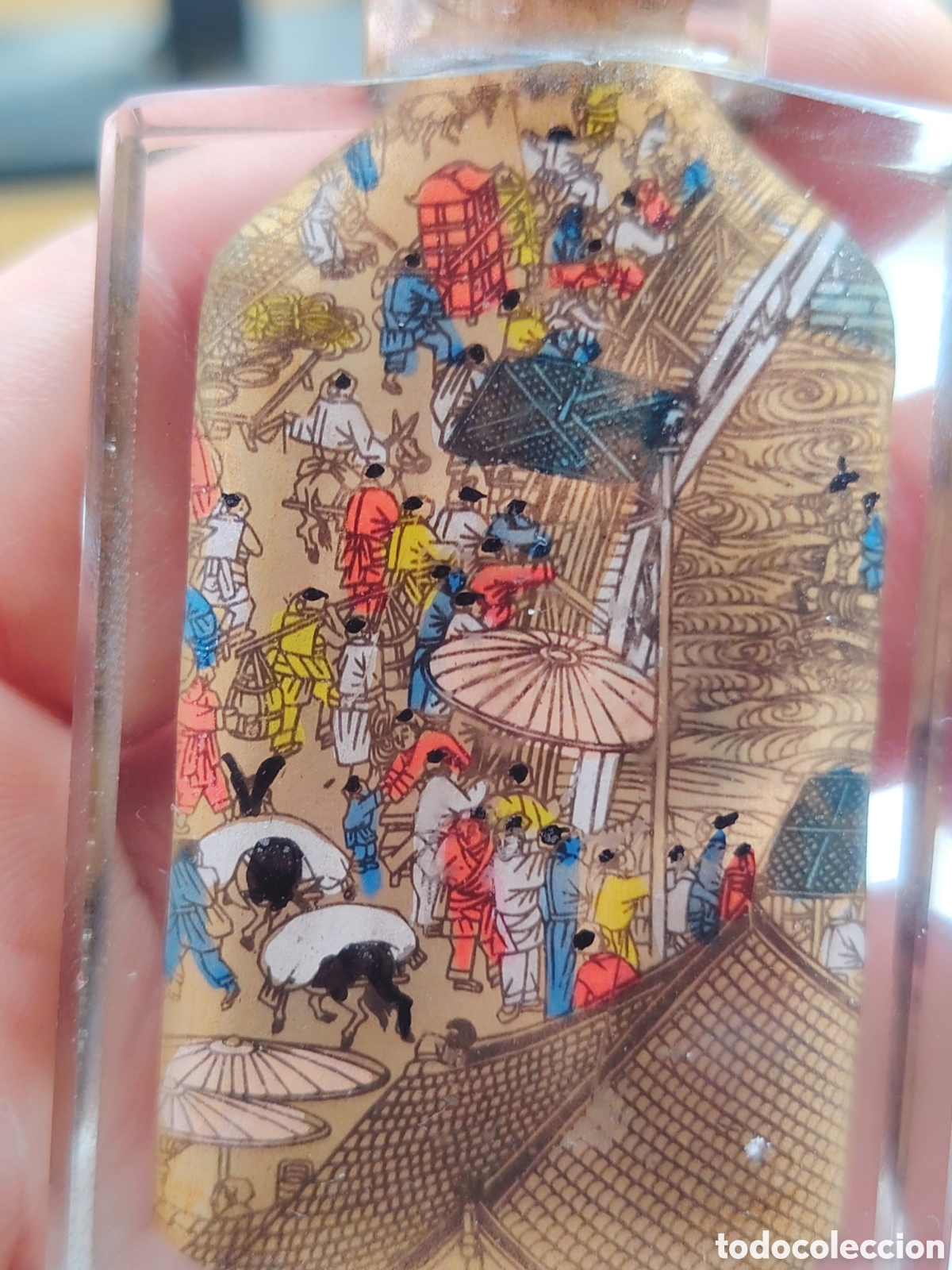 Cajas y cajitas met&aacute;licas: BOTELLITA PINTADA A MANO RECTANGULAR CHINA PARA RAPE - Foto 2