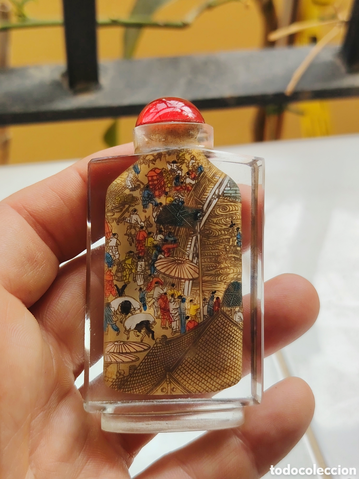Cajas y cajitas met&aacute;licas: BOTELLITA PINTADA A MANO RECTANGULAR CHINA PARA RAPE - Foto 6