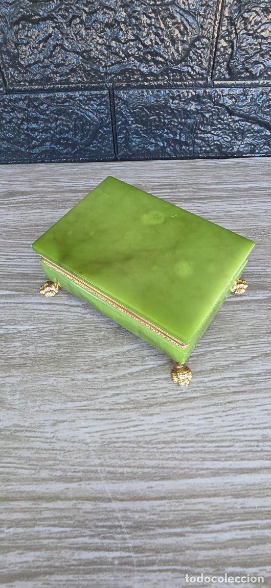 Cajas y cajitas met&aacute;licas: Caja de alabastro verde - Foto 2