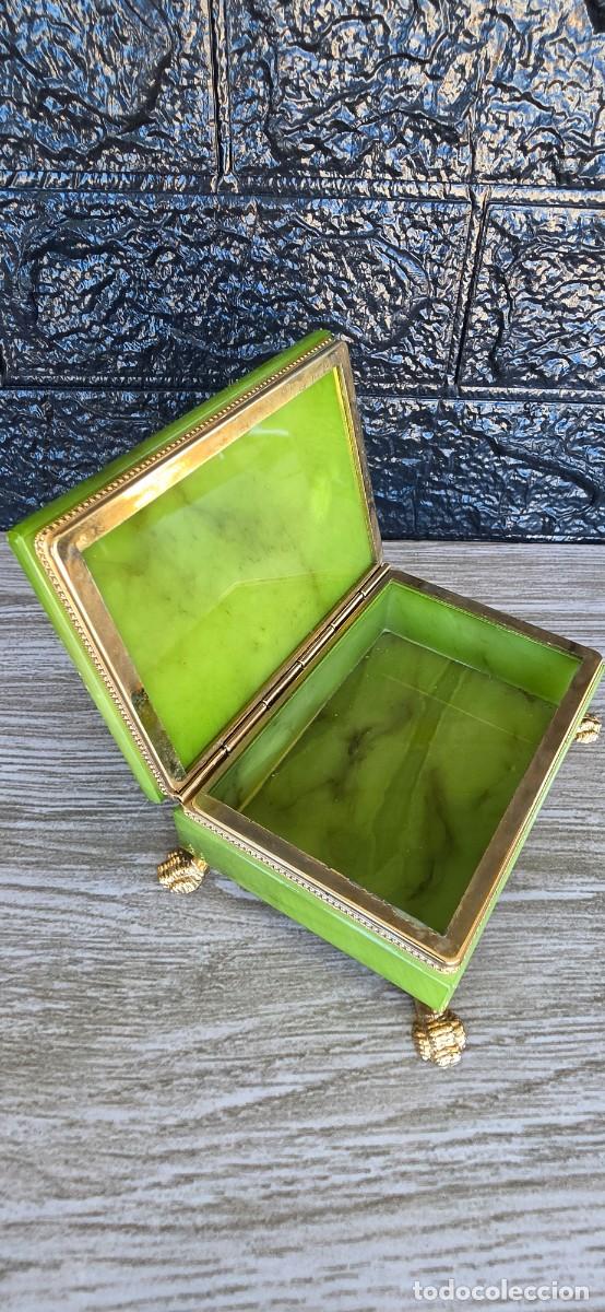 Cajas y cajitas met&aacute;licas: Caja de alabastro verde - Foto 3
