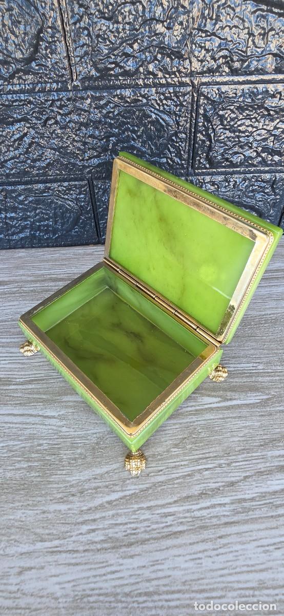 Cajas y cajitas met&aacute;licas: Caja de alabastro verde - Foto 4