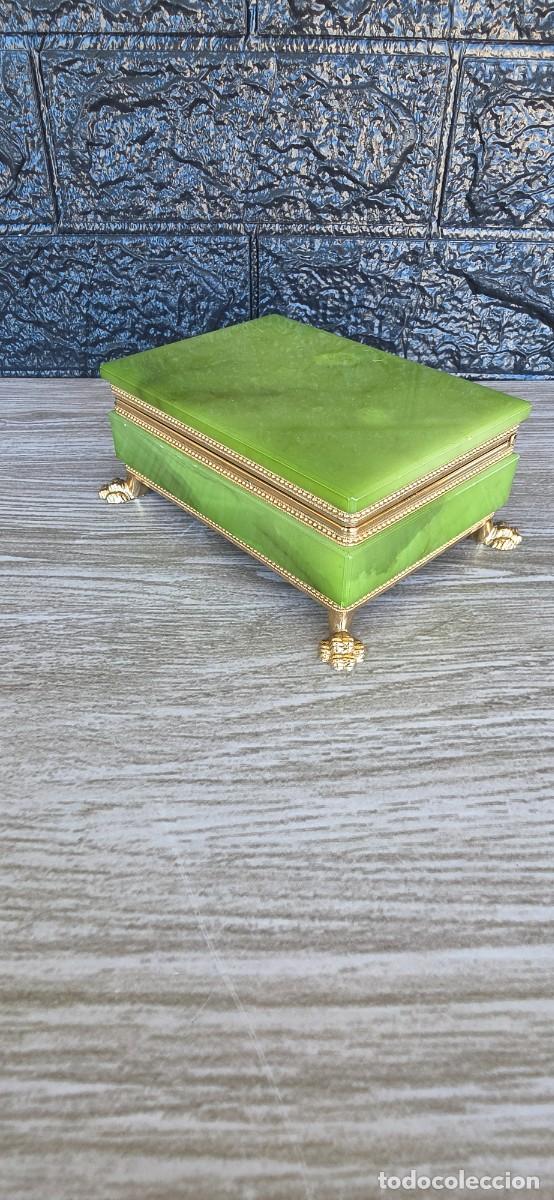 Cajas y cajitas met&aacute;licas: Caja de alabastro verde - Foto 5