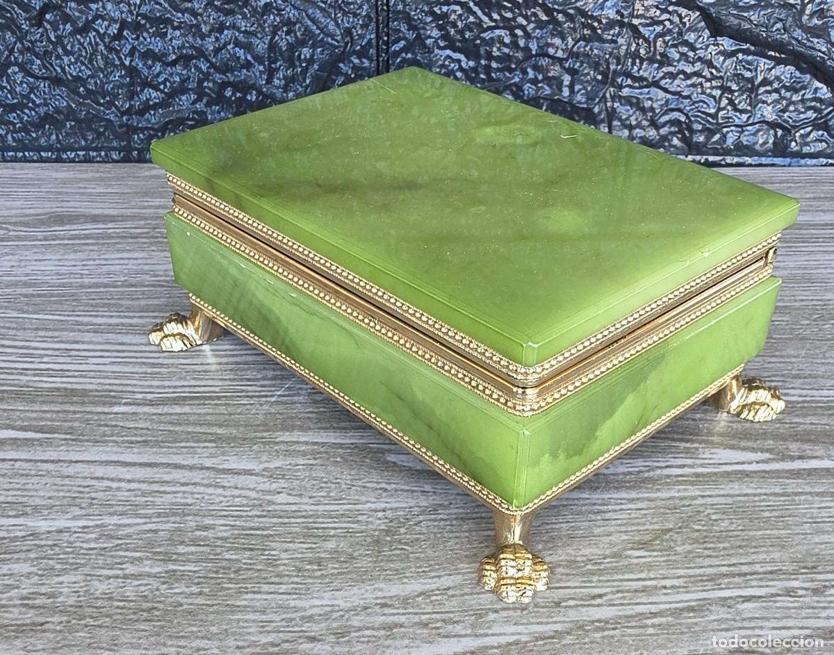 Cajas y cajitas met&aacute;licas: Caja de alabastro verde - Foto 1