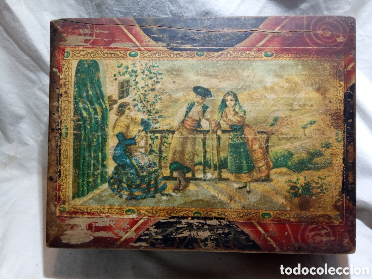 Cajas y cajitas met&aacute;licas: ANTIGUA PRECIOSA CAJA DE MADERA CON ESPEJO EN EL INTERIOR