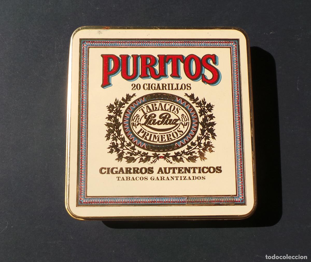 Boxes and metal boxes: CAJA LATA ANTIGUA DE METAL PURITOS LA PAZ (20 CIGARILLOS)
