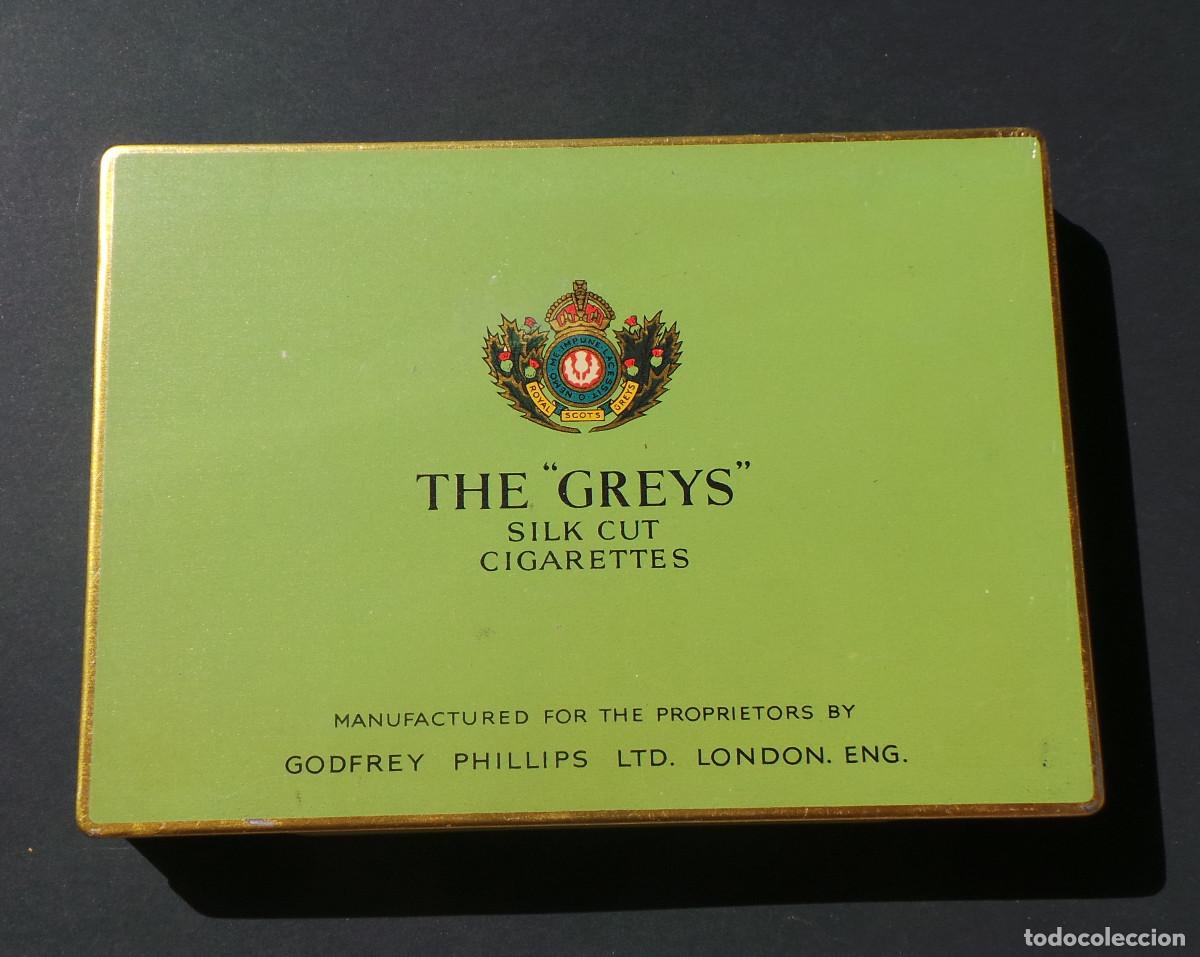 Boxes and metal boxes: CAJA LATA VINTAGE CIGARRILLOS THE GREYS. GODFREY PHILLIPS LONDON. A&Ntilde;OS 30/50.