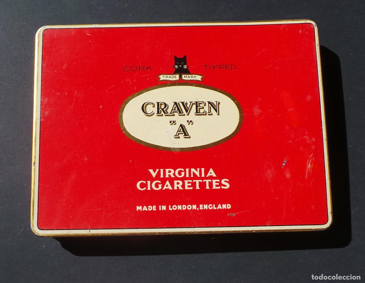Cajas y cajitas met&aacute;licas: CAJA MET&Aacute;LICA VINTAGE CRAVEN &rdquo;A&rdquo;. LITOGRAF&Iacute;A DE TABACO VIRGINIA, LONDRES, MEDIADOS S. XX