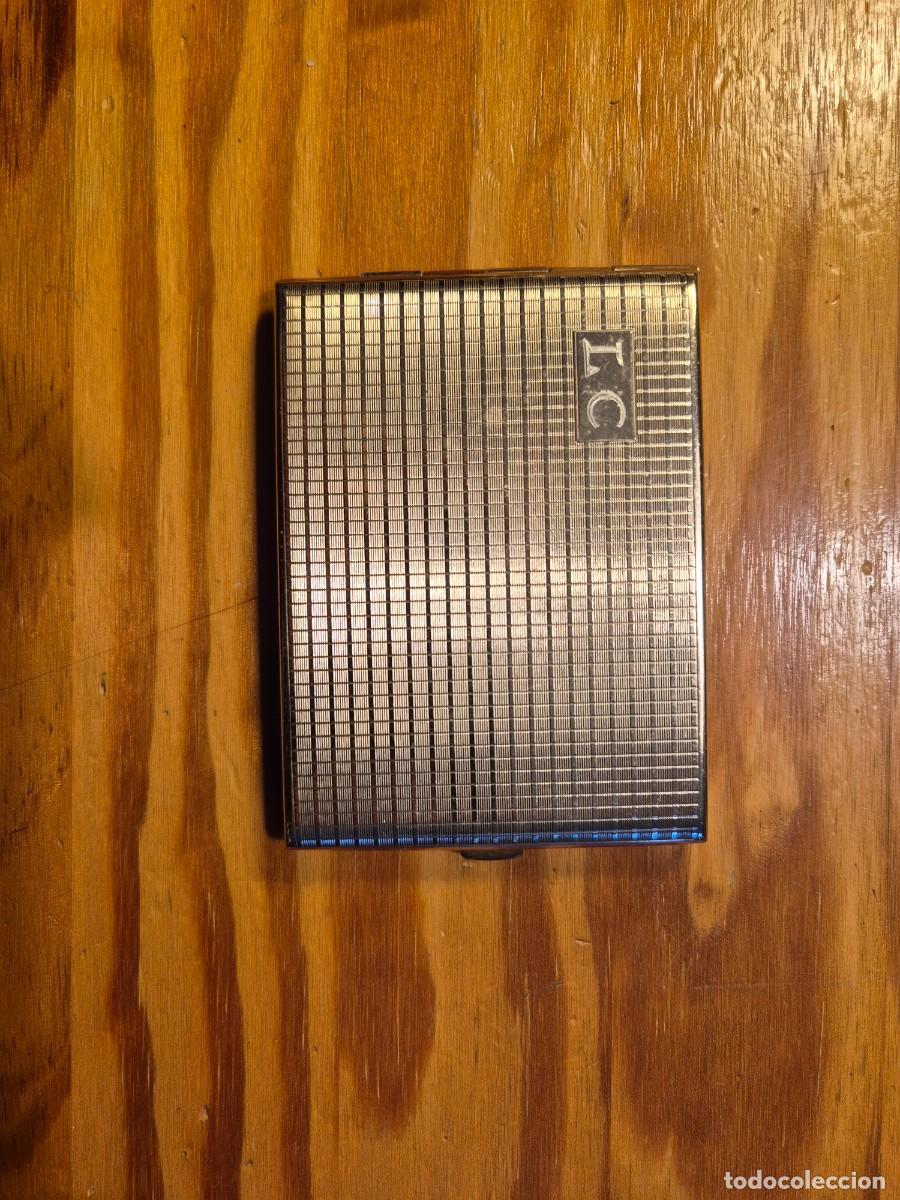 Cajas y cajitas met&aacute;licas: Pitillera de metal dorado - Foto 1