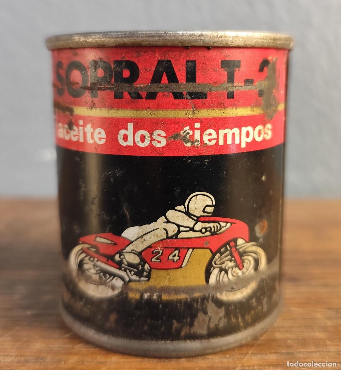 Blechdosen und Kisten: Lata de aceite Sopral T-2 para motores de dos tiempos &ndash; Espa&ntilde;a