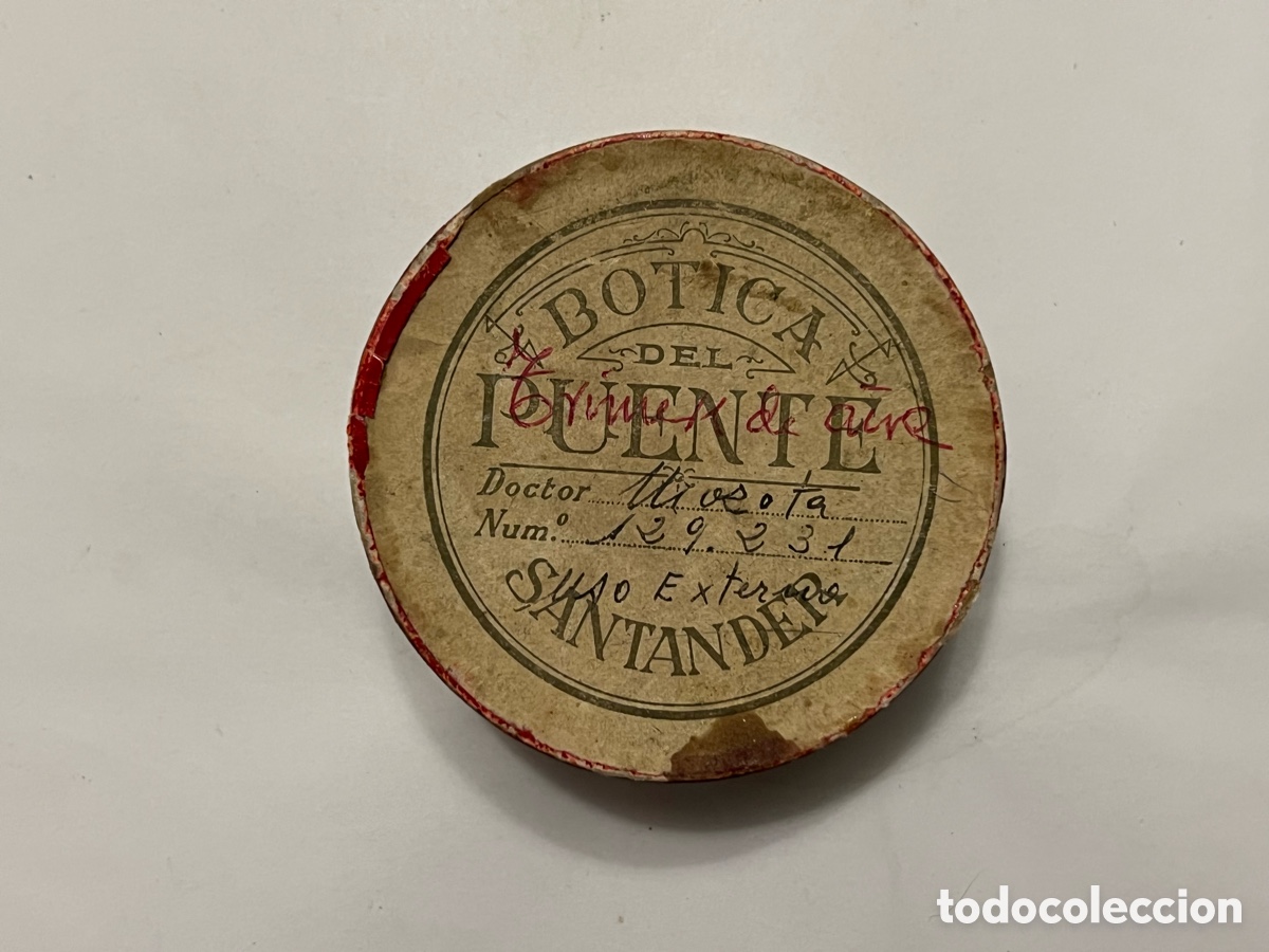 Caixas e caixinhas met&aacute;licas: SANTANDER. BOTICA DEL PUENTE.. Doctor Mozota, No.129.231.. Caja farmacia (h.1910?)