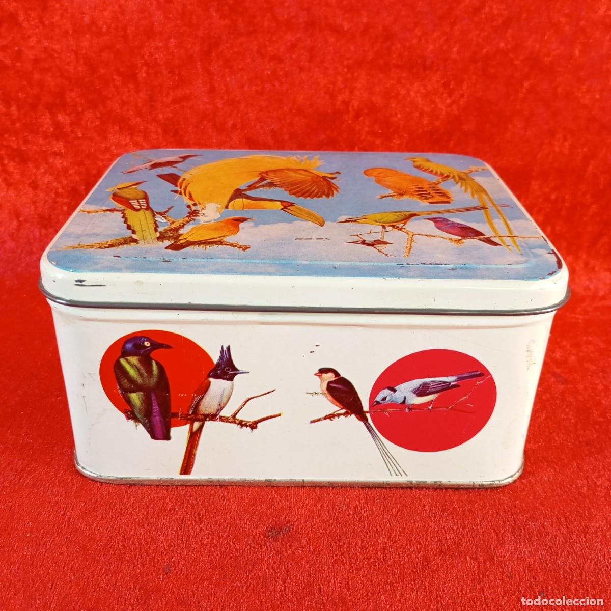 Casse e cassette metalliche: CAJA DE LATA - P&Aacute;JAROS - 16,5 X 13,5 CM - VER FOTOS - OPORTUNIDAD - CAJA DE COLECCION