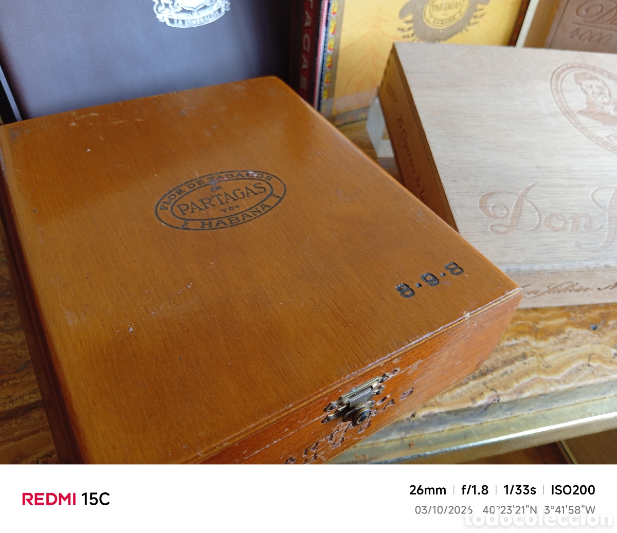 Cajas y cajitas met&aacute;licas: Caja de Madera Vac&iacute;a Puros Partag&aacute;s 8-9-8