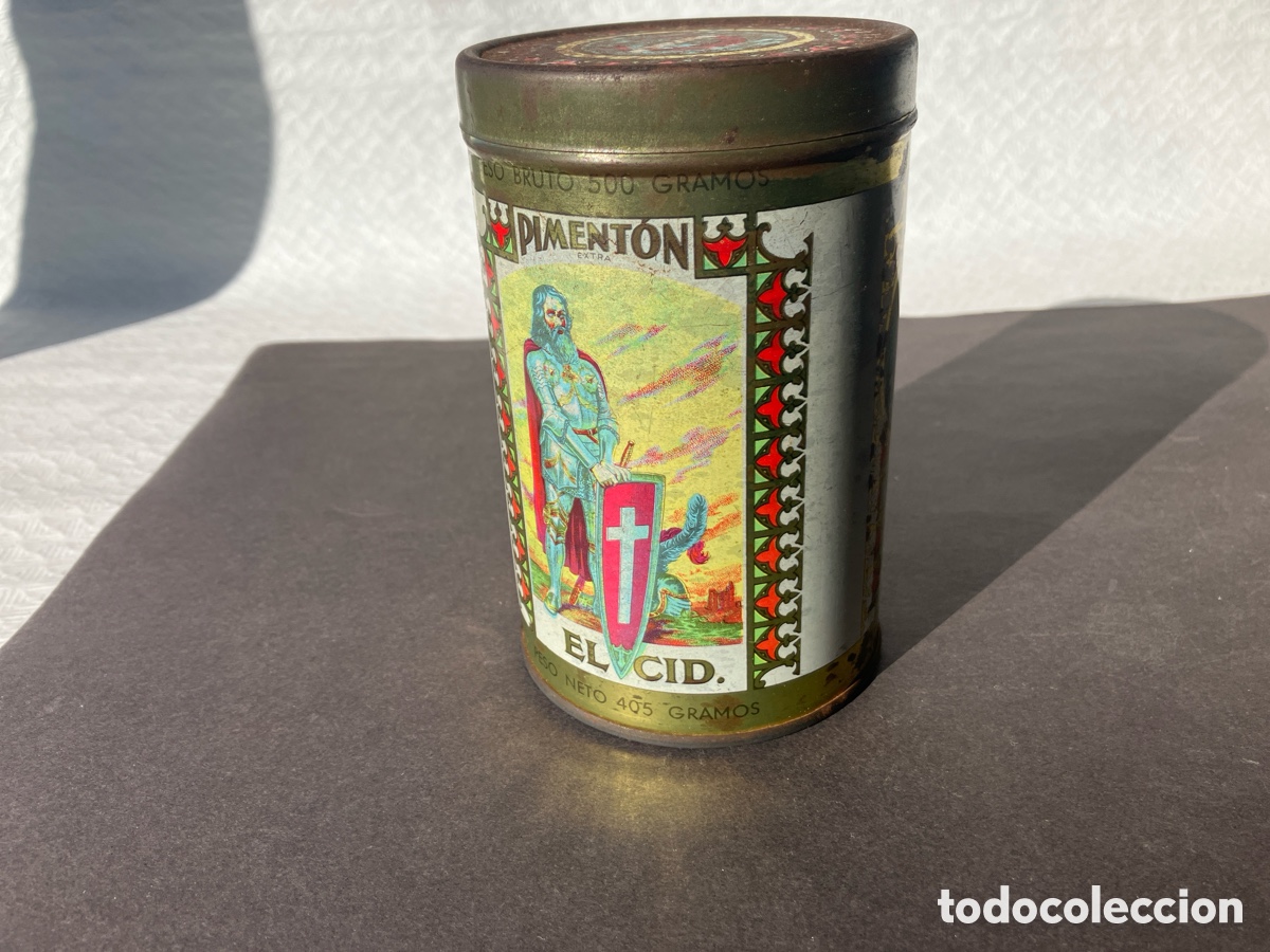 Cajas y cajitas met&aacute;licas: Antigua lata piment&oacute;n EL CID - Foto 3