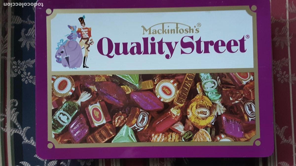 Cajas y cajitas met&aacute;licas: Antigua Caja MACKINTOSH' QUALITY STREET chocolates de Inglaterra
