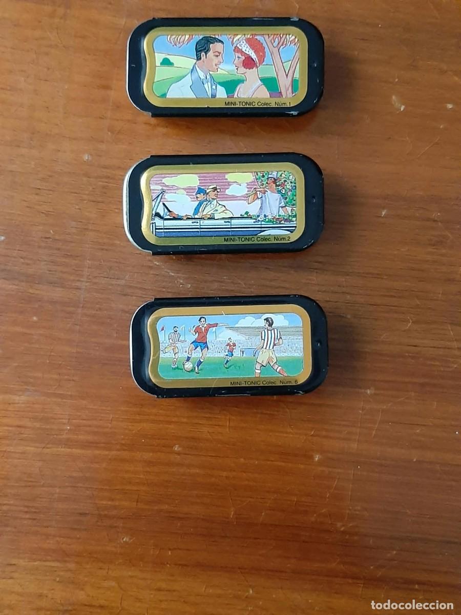 Cajas y cajitas met&aacute;licas: LOTE DE 3 ANTIGUAS CAJITAS MET&Aacute;LICAS DE PASTILLAS MINI-TONIC - REGALIZ Y EUCALIPTO - COLEC. 1, 2, 6