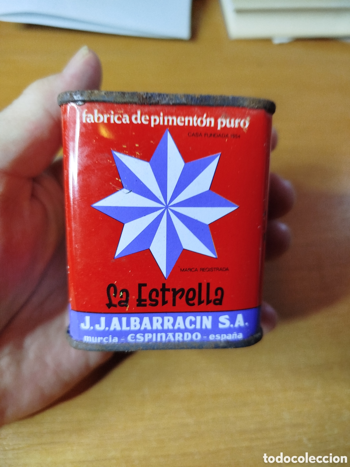 Cajas y cajitas met&aacute;licas: Piment&oacute;n la estrella. Caja de hojalata. Piment&oacute;n de Espinardo. Albarrac&iacute;n Espinardo piment&oacute;n