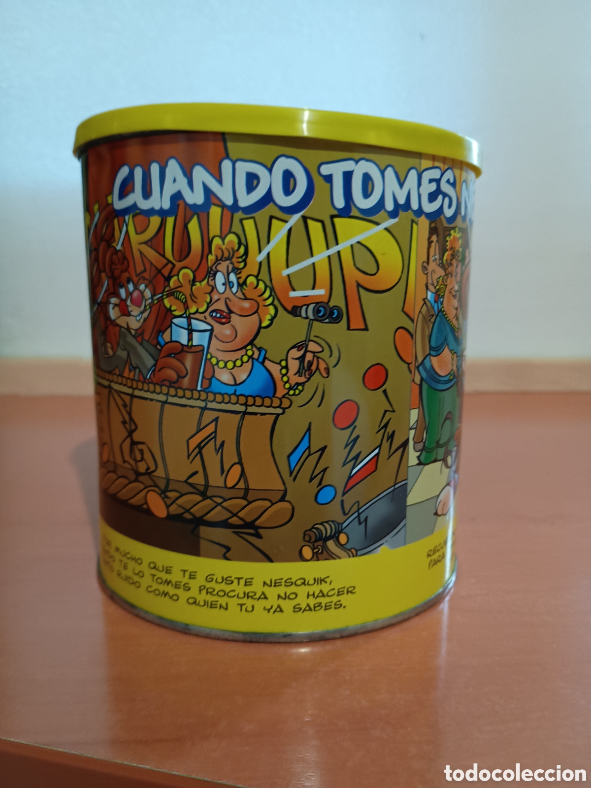 Cajas y cajitas met&aacute;licas: Bote de Nesquik de 800 gramos, a&ntilde;os 90