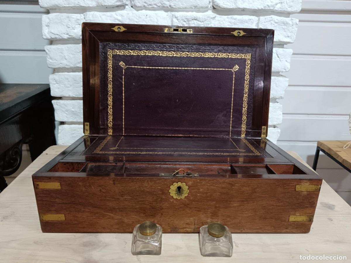 Cajas y cajitas met&aacute;licas: ANTIGUA CAJA ESCRITORIO. INGLESA. CAJ&Oacute;N SECRETO