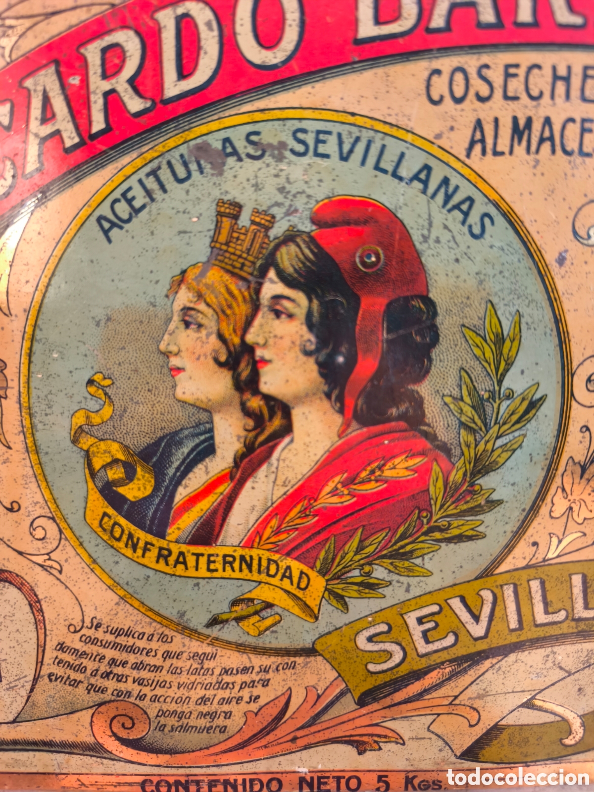 Cajas y cajitas met&aacute;licas: LATA DE ACEITUNAS RICARDO BAREA - Foto 2