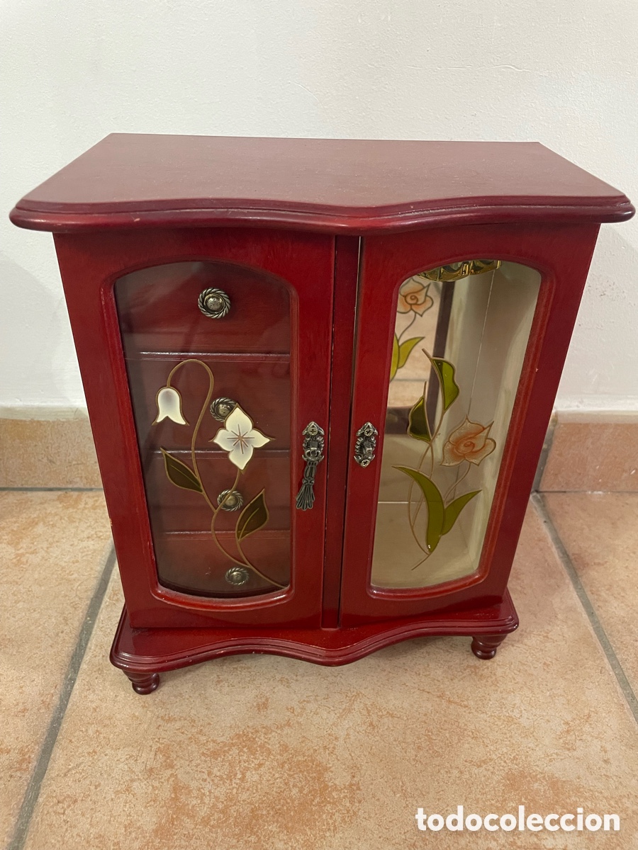 Cajas y cajitas met&aacute;licas: Joyero de madera rojo - Foto 1