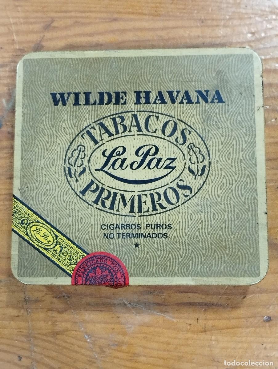 Cajas y cajitas met&aacute;licas: CAJA WIDE HAVANA (TABACOS LA PAZ) EN LATA ANTIGUA.