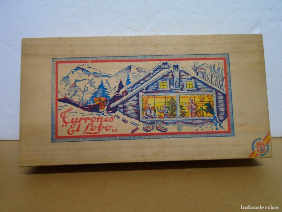 Cajas y cajitas met&aacute;licas: ANTIGUA CAJA DE MADERA DE TURRONES&rdquo;EL LOBO&rdquo;JIJONA.