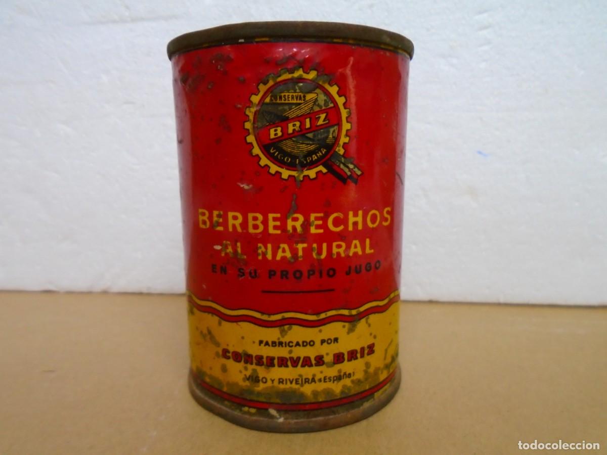 Cajas y cajitas met&aacute;licas: ANTIGUO BOTE METALICO DE CONSERVAS&rdquo;BRIZ&rdquo;BERBERECHOS AL NATURAL,VIGO Y RIVEIRA.