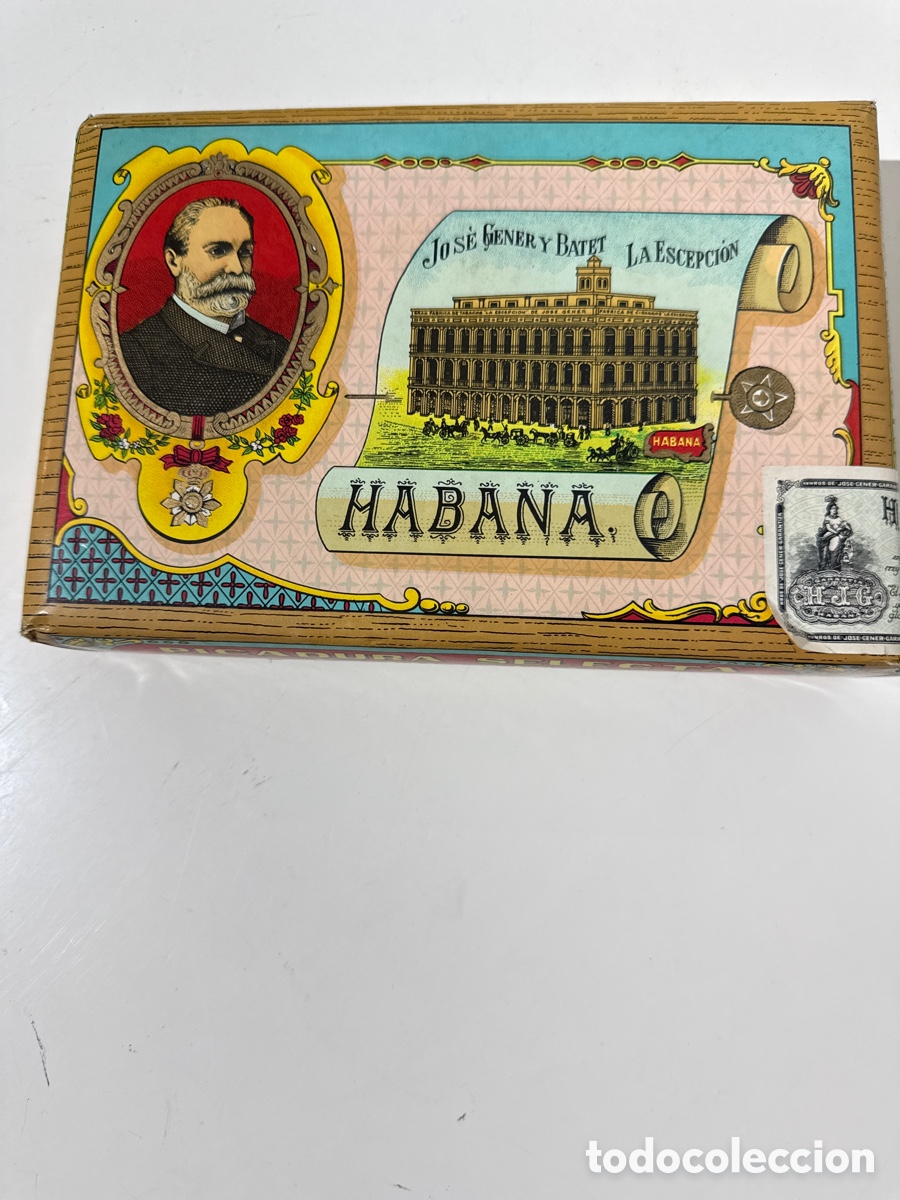 Cajas y cajitas met&aacute;licas: paquete de picadura antiguo La Escepci&oacute;n de Jos&eacute; Gener. Habana. Cuba.