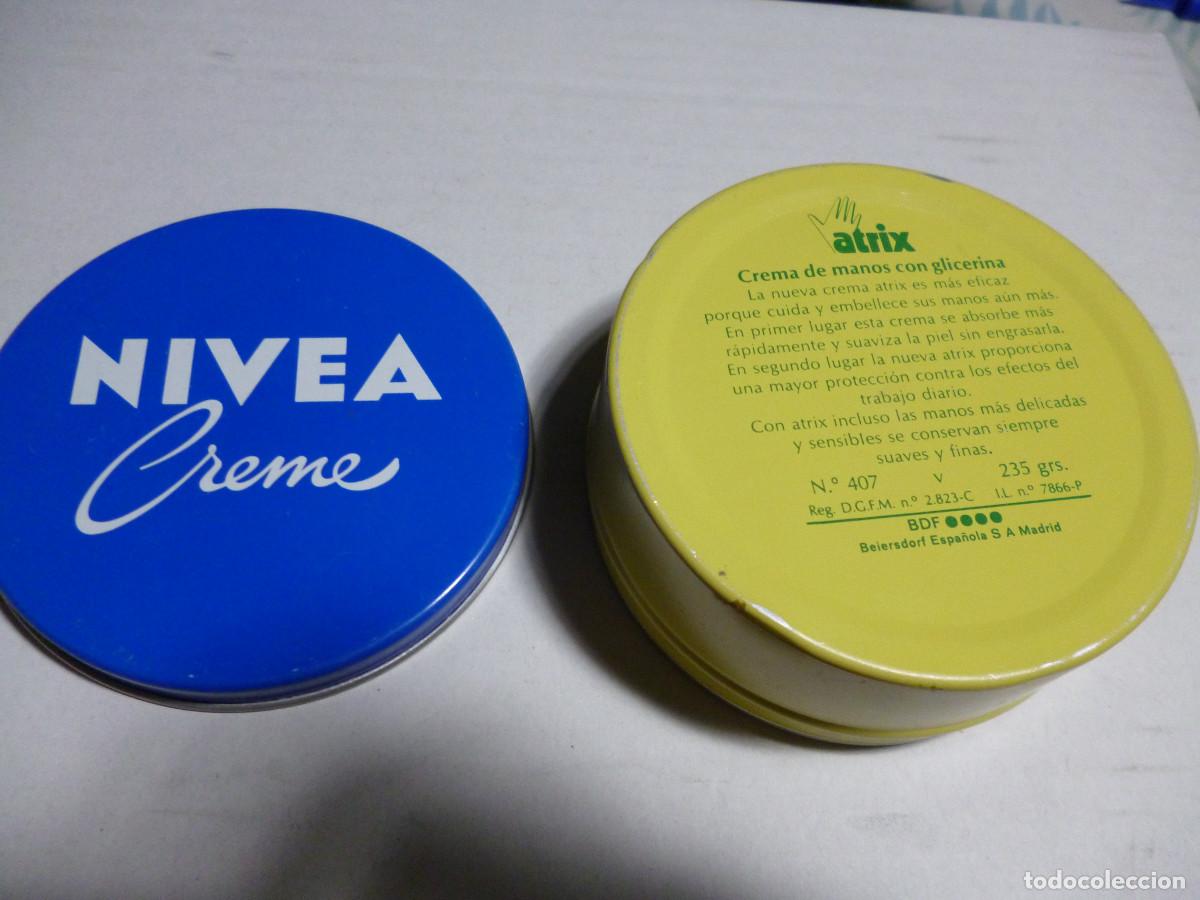 Cajas y cajitas met&aacute;licas: ANTIGUA TAPADERA SOLA DE NIVEA Y CAJA SIN TAPADERA DE ATRIX -