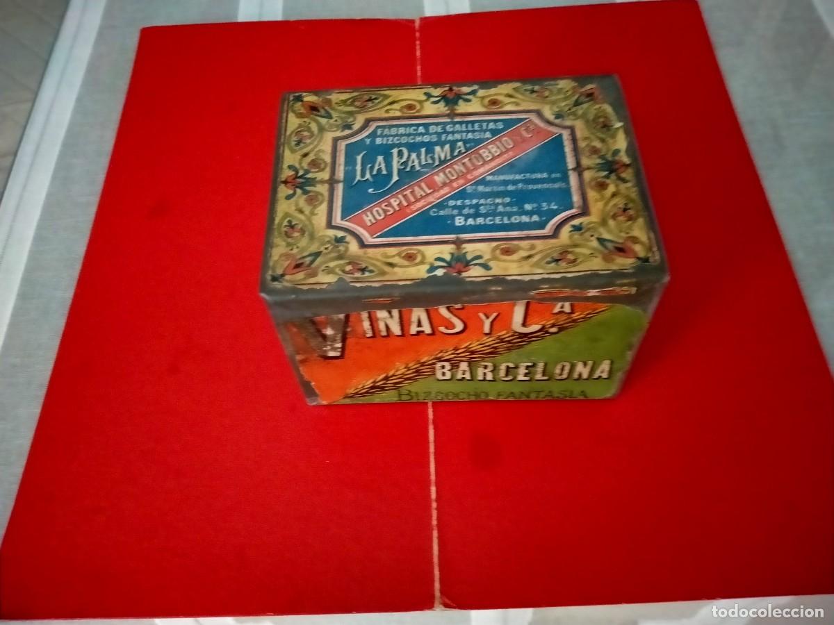 Cajas y cajitas met&aacute;licas: lata de fabrica de galletas la palma barcelona