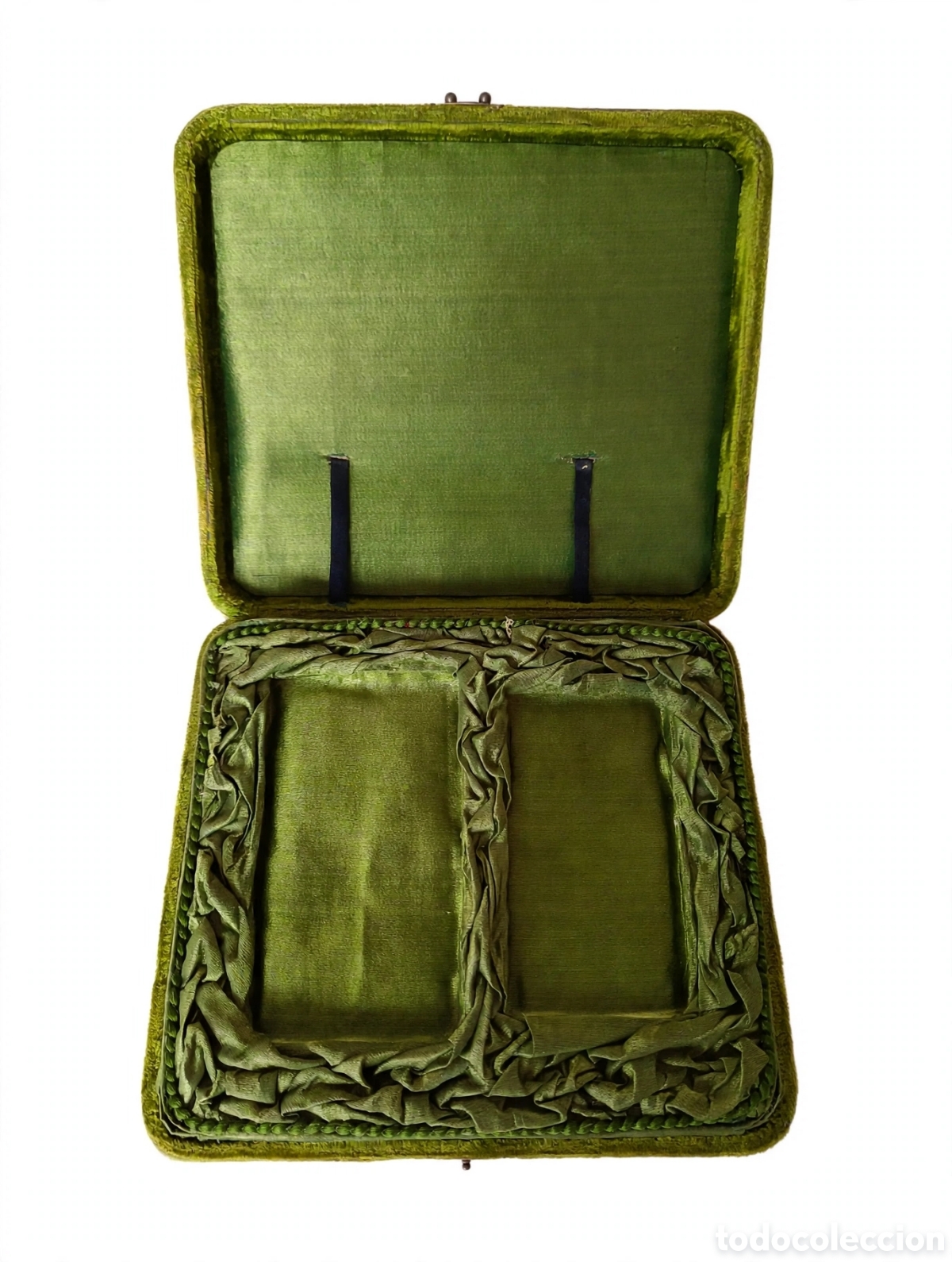 Cajas y cajitas met&aacute;licas: Estuche Vintage de terciopelo verde+obsequio