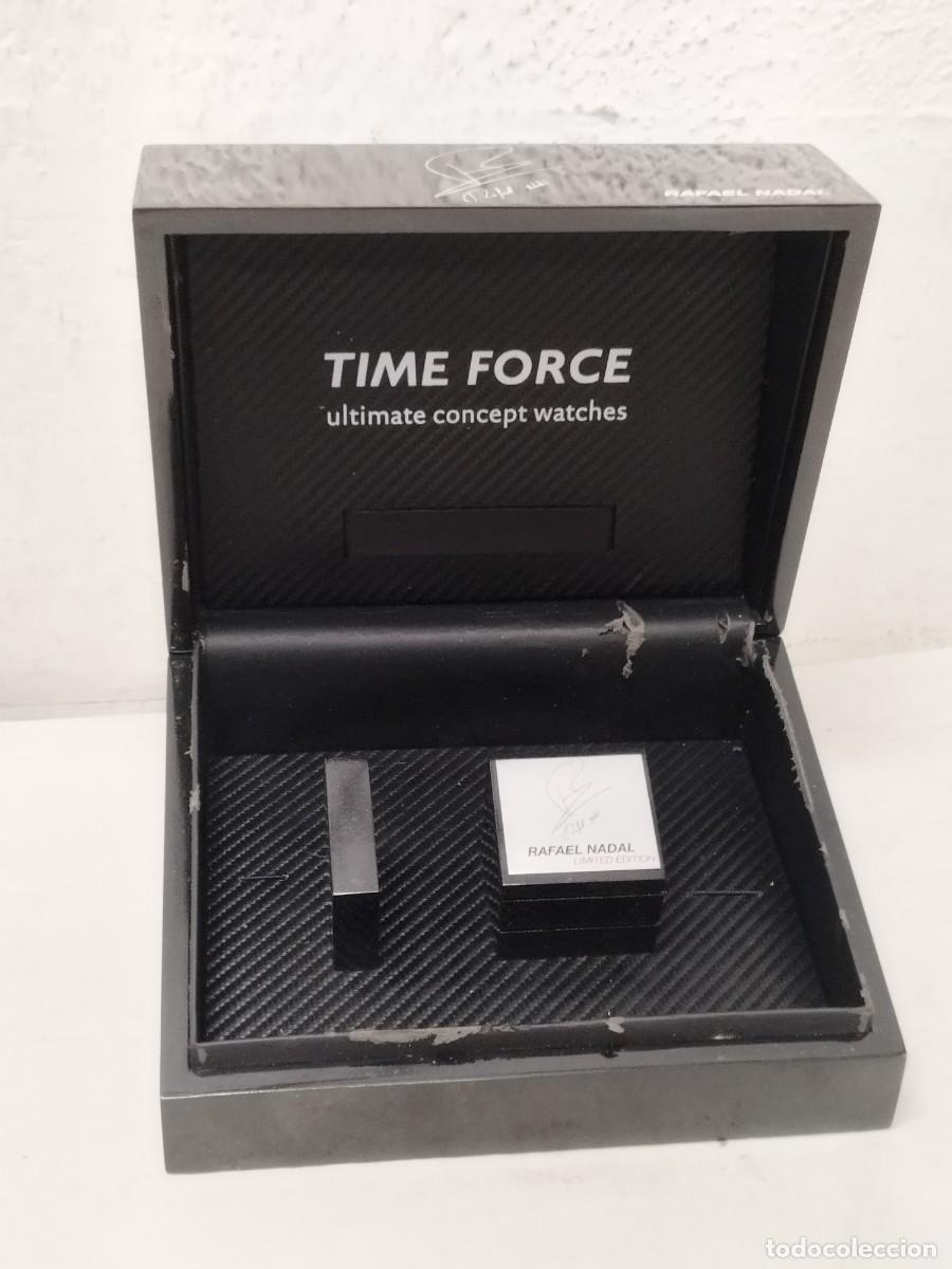 Cajas y cajitas met&aacute;licas: Gran caja vac&iacute;a de reloj time force. Edici&oacute;n especial Rafa Nadal. Ver fotos para comprobar su estado