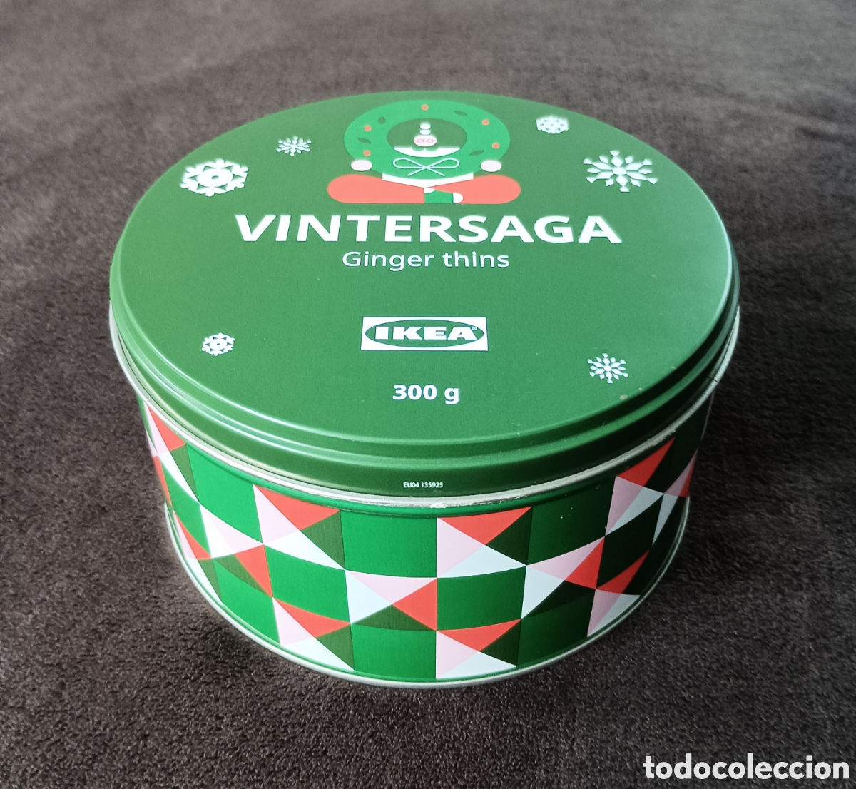 Cajas y cajitas met&aacute;licas: Lata navide&ntilde;a IKEA VINTERSAGA (galletas de jengibre - ginger thins). Met&aacute;lica. Se vende vac&iacute;a.